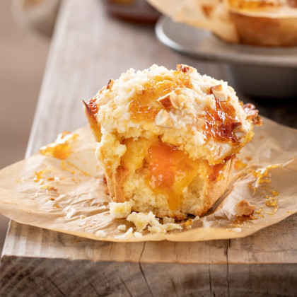 Muffins de mermelada de duraznos