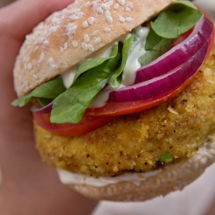 Hamburguesas de garbanzos con curry