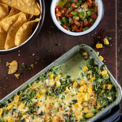 Espinaca cremosa con choclo