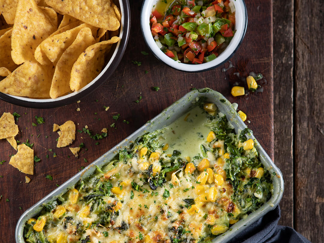 Espinaca cremosa con choclo