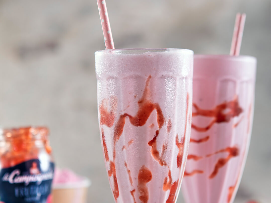 Milkshake con mermelada de frutillas