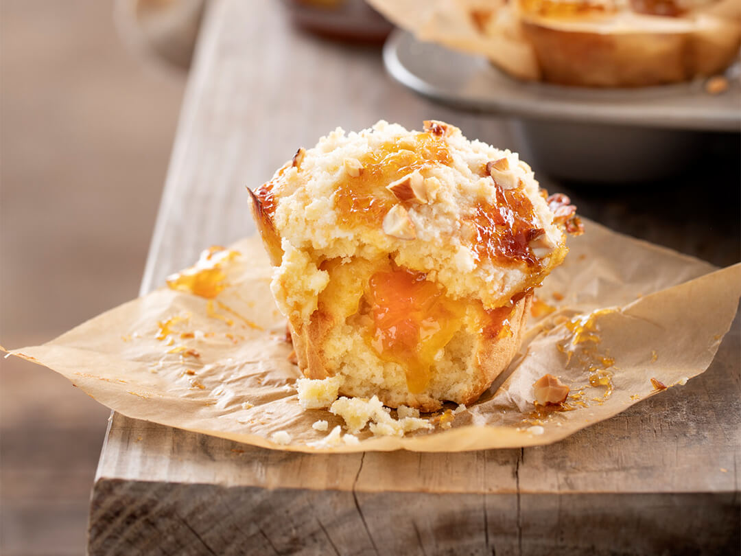 Muffins de mermelada de duraznos