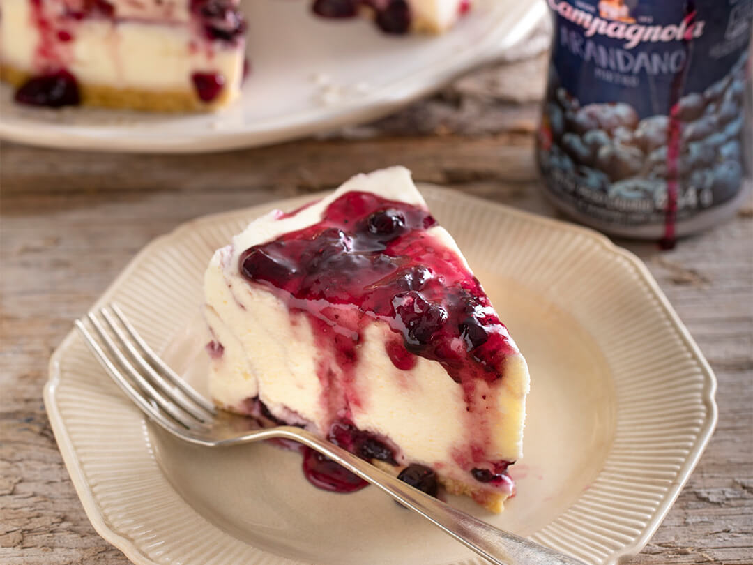 Cheesecake frío de mermelada de arándanos